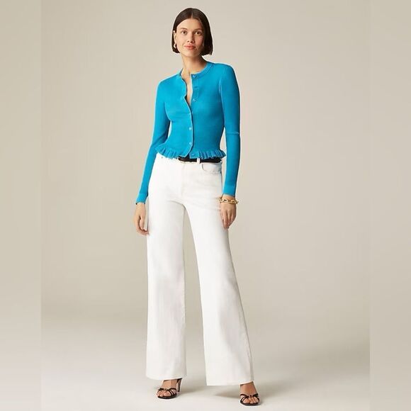 NWT J CREW new high-rise denim trouser jean in white - Picture 7 of 9